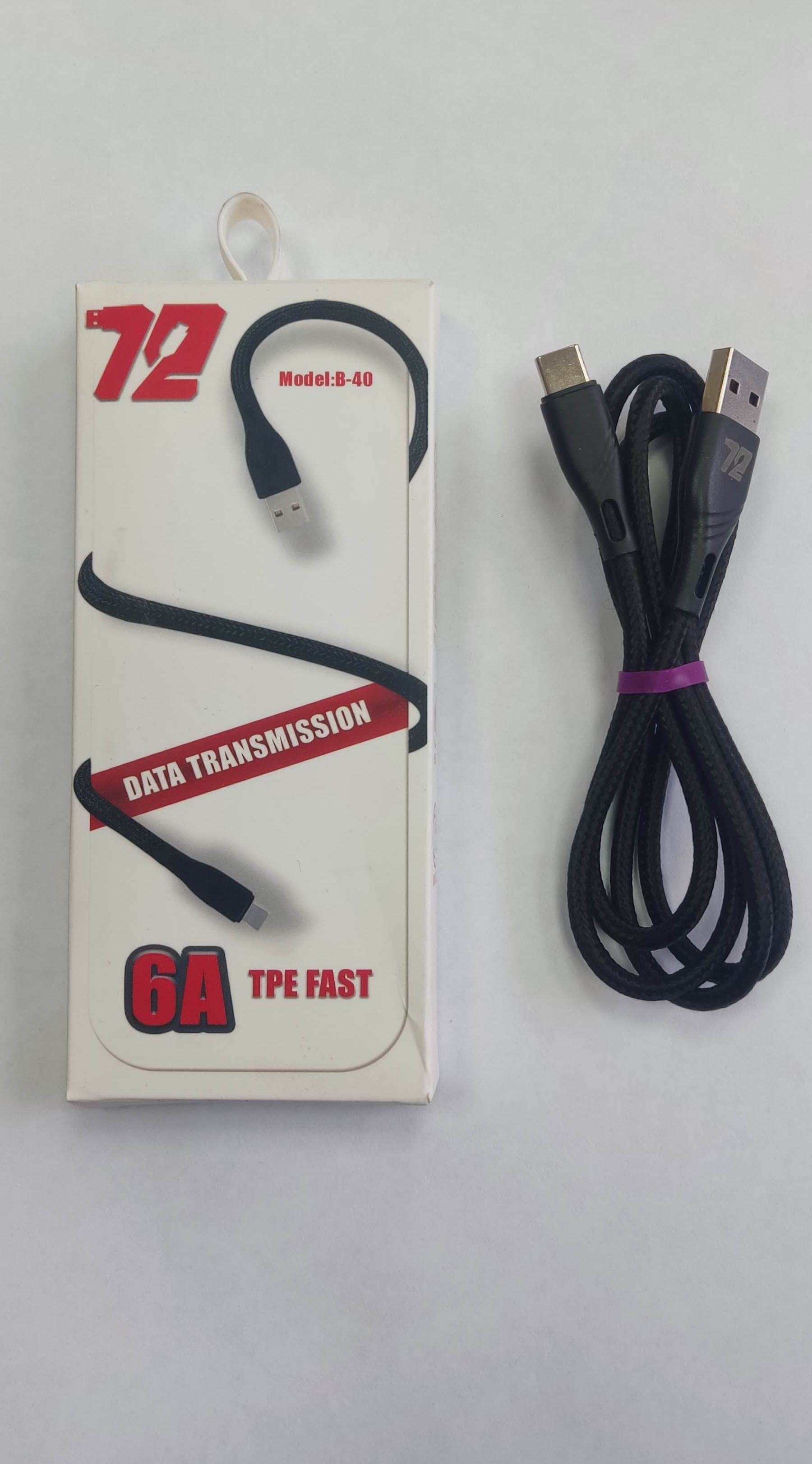 کابل  تایپ سی فست شارژ 65 وات مدل B-40