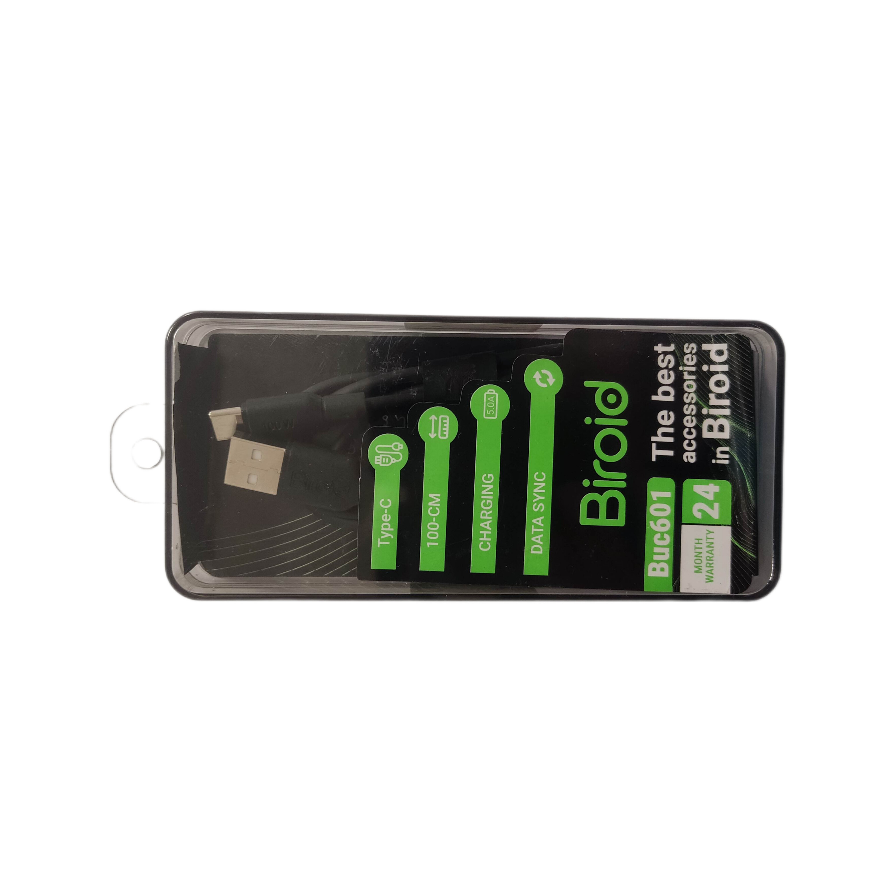 کابل شارژ usb-type-c برند Biroid  مدل Buc 601 طول 1 متری